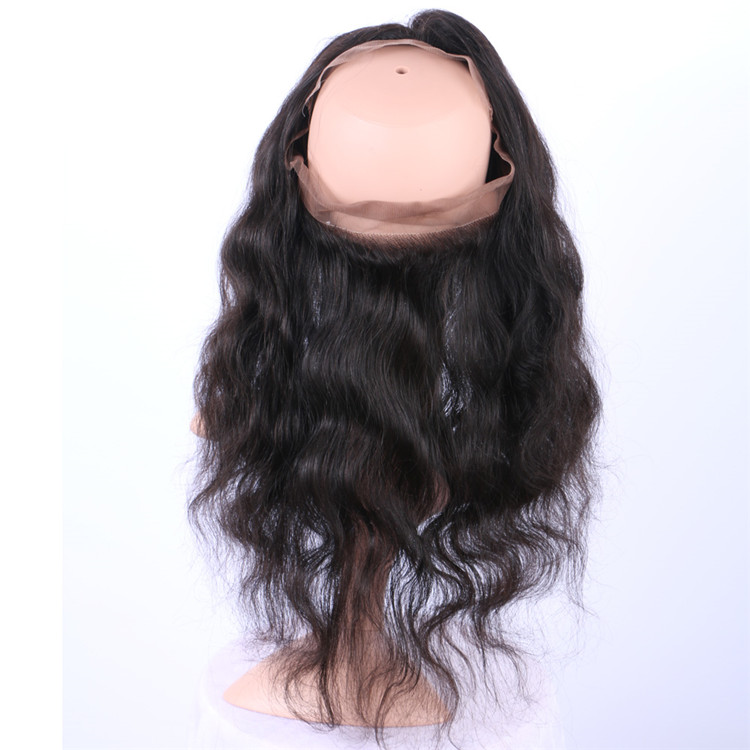 Malaysian unprocessed 100% human pre pluced 360 lace frontal closure QM053